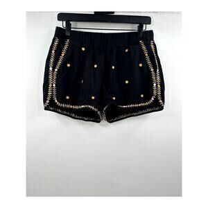 Madewell Black Embordered Pull On Shorts Size Small Boho